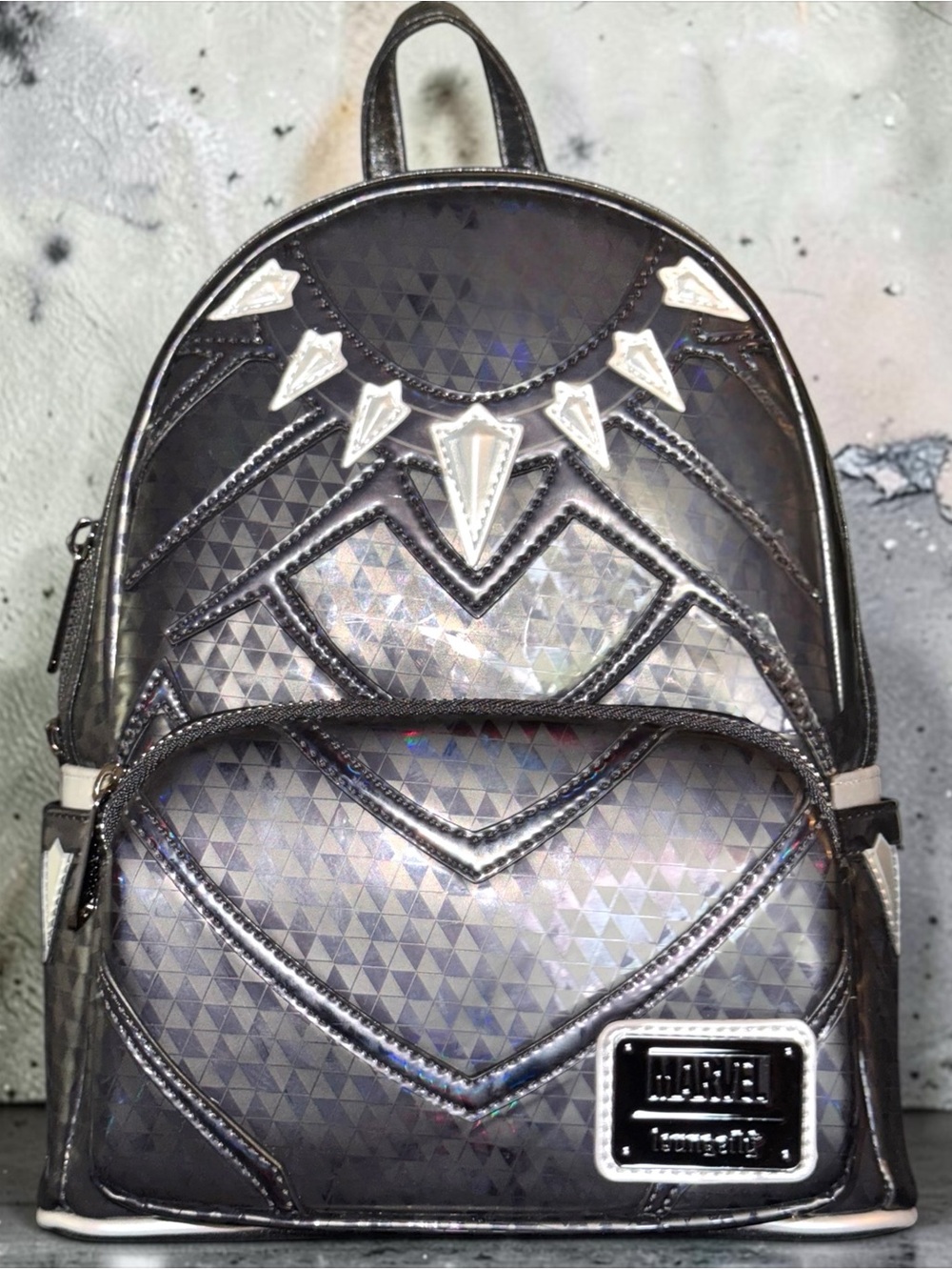 Disney Marvel Loungefly Metallic Black Panther Cosplay Mini Backpack